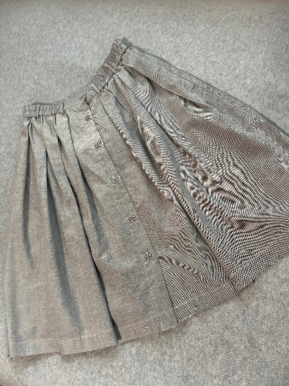 Gray Pleated Skirt Small Academia Preppy Coquette Gray Button